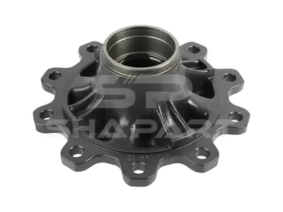10.10407 Wheel hub, without bearings, d1: 110 mm, d2: 130 mm, D: 380 mm, 10 bores, b: 22 mm, P: 335 mm, M125 x 2, H: 194 mm