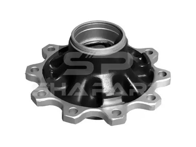 10.10414 Wheel hub, without bearings, d1: 120 mm, d2: 150 mm, D: 380 mm, 10 bores, b: 22 mm, P: 335 mm, M136 x 2,5, H: 206 mm