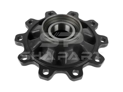 10.10426 Wheel hub, with bearing, d1: 110 mm, d2: 130 mm, D: 380 mm, 10 bores, b: 22 mm, P: 335 mm, M125 x 2, H: 194 mm