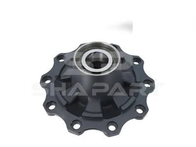 10.10432 Wheel hub, with bearing, d1: 120 mm, d2: 150 mm, D: 380 mm, 10 bores, b: 22 mm, P: 335 mm, M125 x 2, H: 205 mm