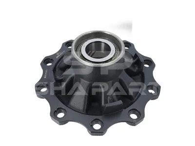 10.10433 Wheel hub, with bearing, d1: 120 mm, d2: 150 mm, D: 380 mm, 10 bores, b: 22 mm, P: 335 mm, M125 x 2, H: 205 mm