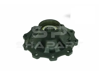 10.10591 Wheel hub, with bearing, d1: 120 mm, d2: 150 mm, D: 380 mm, 10 bores, b: 22 mm, P: 335 mm, M135 x 2, H: 206 mm