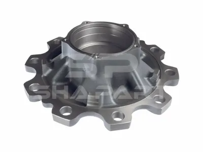 10.20403 Wheel hub, without bearings, d1: 140 mm, d2: 140 mm, D: 376.5 mm, 10 bores, b: 23.4 mm, H: 158 mm