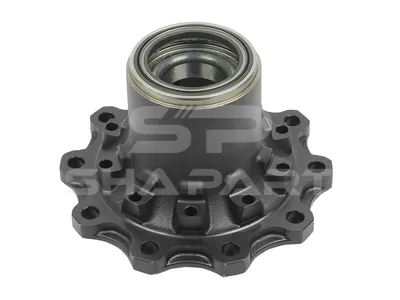 10.20405 Wheel hub, with bearing, d1: 140 mm, d2: 152 mm, D: 376 mm, 10 bores, b: 23.1 mm, P: 335 mm, H: 212 mm