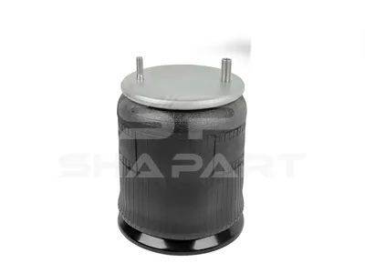 10.26009 Air spring, with steel piston, D: 229 mm, Dmax: 328 mm, 3/4" x 16 UNF, 1/2" x 13 UNC, L: 345 mm