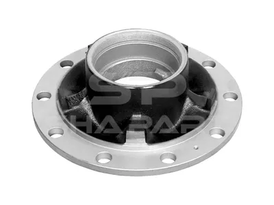 10.40400 Wheel hub, without bearings, d1: 147 mm, d2: 147 mm, D: 376 mm, 10 bores, b: 25.5 mm, H: 152 mm
