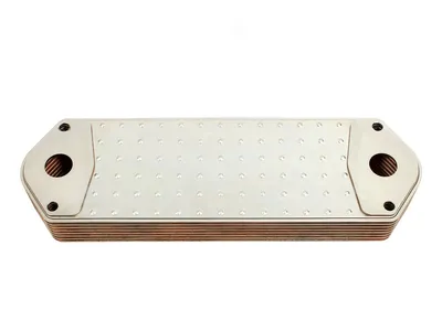 1.10126 Oil cooler, M8, L: 395 mm, W: 120 mm, T: 52 mm, 8 layer