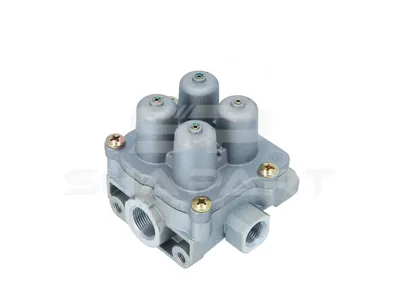 1.18351 4-circuit-protection valve, M16 x 1,5, M22 x 1,5, max. 13 bar, Po21: 6.5 bar, Po22: 6.5 bar, Po23: 7.4 bar, Po24: 6.5 bar, Pc21: 4.5 bar, Pc22: 4.5 bar, Pc23: 4.5 bar, Pc24: 4.5 bar