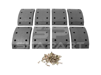 1.35051 Drum brake lining kit, axle kit, W: 127 mm, S: 19 mm