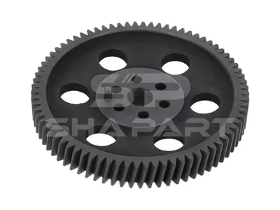 2.10720 Gear, camshaft, D: 221.5 mm, 6 bores, b: 25 mm, H: 40 mm, 76 teeth