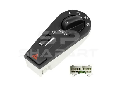 2.25390 Light switch, without headlamp height adjusting, L: 120 mm, W: 56 mm