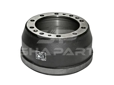 2.40302 Brake drum, D: 410 mm, 10 bores, b: 28 mm, P: 335 mm, d: 282 mm, H: 249 mm, B: 183 mm