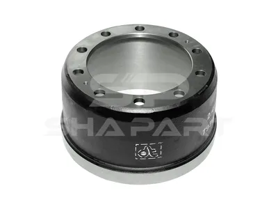 2.40307 Brake drum, D: 394 mm, 10 bores, b: 28 mm, P: 335 mm, d: 282 mm, H: 253 mm, B: 190 mm