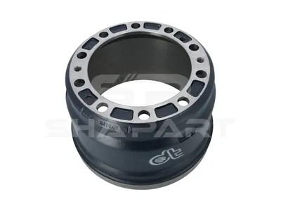 2.40702 Brake drum, D: 410 mm, 10 bores, b: 28 mm, P: 335 mm, d: 282 mm, H: 294 mm, B: 219 mm