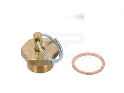 2.44031 Water drain valve, copper washer, M22 x 1,5, SW: 27, H: 17.5 mm