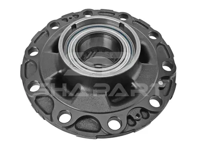 2.65245 Wheel hub, with bearing, d1: 148 mm, d2: 148 mm, D: 385.5 mm, 10 bores, b: 27.2 mm, H: 157 mm