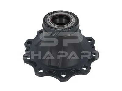 2.65282 Wheel hub, with bearing, for drum brake, d1: 130 mm, d2: 130 mm, D: 383.8 mm, 10 bores, b: 25 mm, H: 161 mm