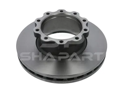 3.62052 Brake disc, D: 377 mm, 10 bores, P: 195 mm, M14 x 1,5, d: 162 mm, H: 128 mm, S: 45 mm, s: 37 mm