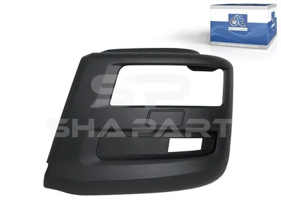3.81291 Bumper cover, left, with holes for foglights, grey
