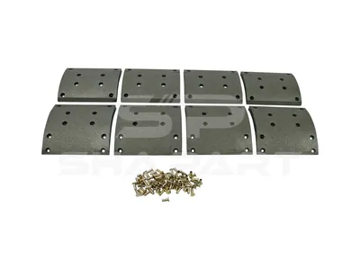 3.96444 Drum brake lining kit, axle kit - oversize, D: 410 mm, W: 220 mm, S: 19 mm