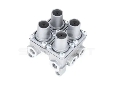 4.61787 4-circuit-protection valve, M16 x 1,5, M22 x 1,5, max. 10 bar, Po21: 7 bar, Po22: 7 bar, Po23: 7 bar, Po24: 7 bar, Pc21: 5 bar, Pc22: 5 bar, Pc23: 5 bar, Pc24: 5 bar