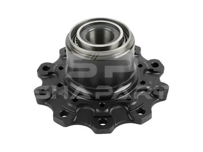 4.64651 Wheel hub, with bearing, d1: 130 mm, d2: 150 mm, D: 382 mm, 10 bores, b: 22 mm, P: 335 mm, H: 176 mm