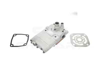 4.64718 Cylinder head, compressor, with valve plate, L: 247 mm