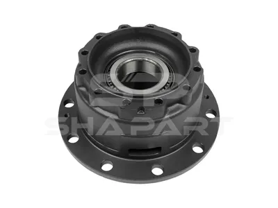 6.54010 Wheel hub, with bearing, d1: 150 mm, d2: 160 mm, D: 376.5 mm, 10 bores, b: 25 mm, P: 335 mm, H: 235 mm