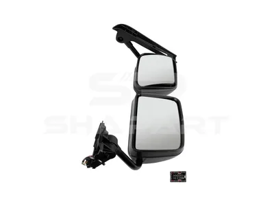 6.75023 Main mirror, complete, right, heated, electrical, black, 24 V, r: 300 mm, R: 1200 mm, L: 880 mm, W: 340 mm, S: 155 mm