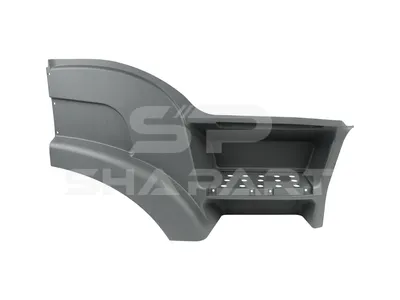 7.72027 Step well case, right, black, with mounting holes